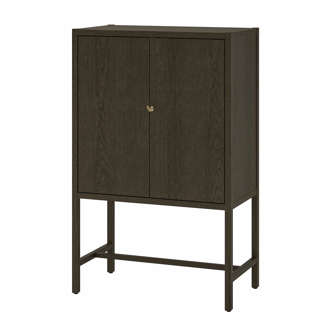 Stockholm 2025 Cabinet With 2 Doors - Oak Veneer/dark Brown 80x40x126 Cm