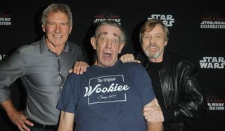 Harrison Ford Peter Mayhew and Mark Hamill