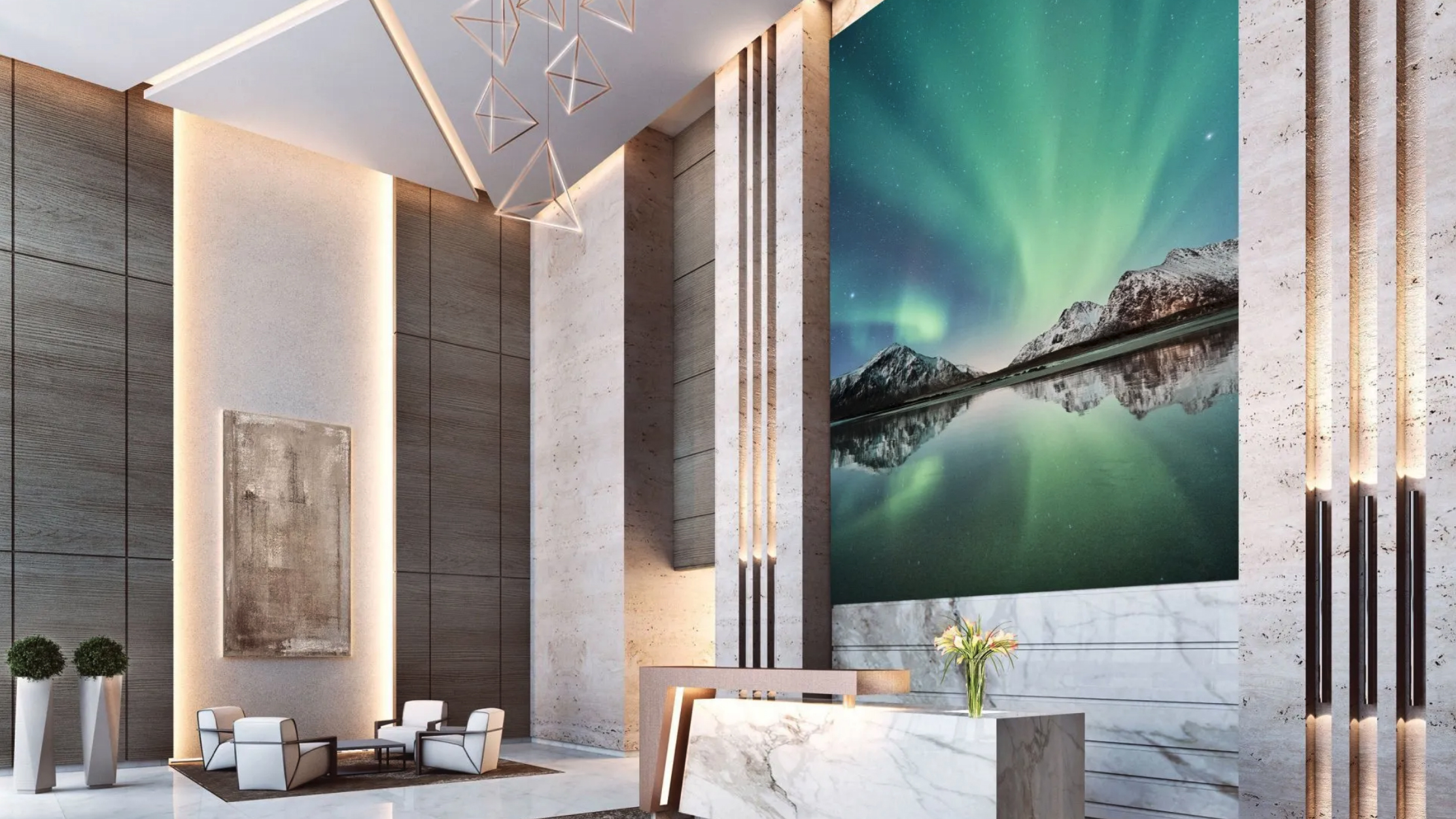 VOD Visual The Edge in corporate lobby