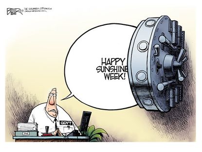 Political cartoon Sunshine Week
