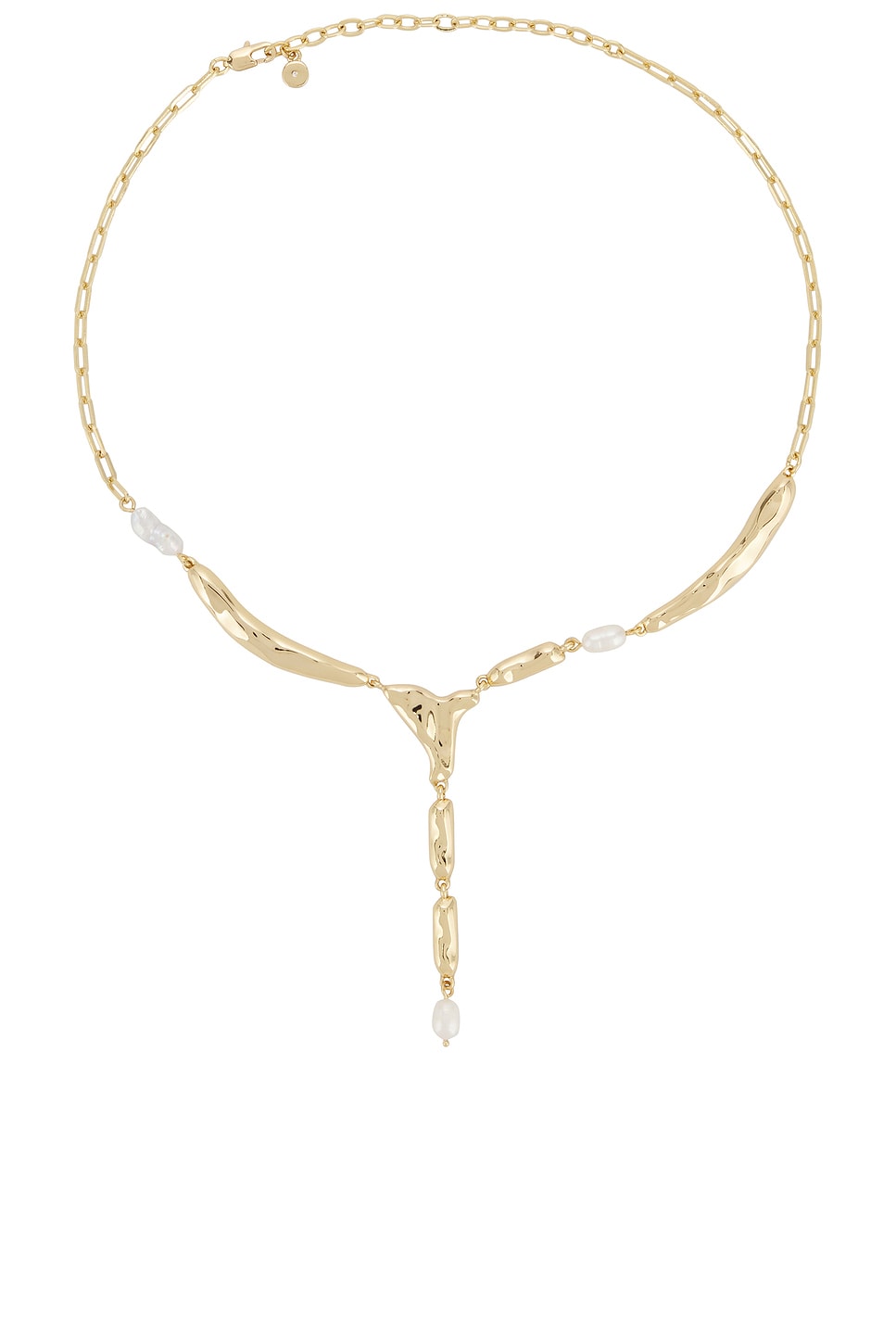 Liquid Melt and Pearl Lariat Necklace
