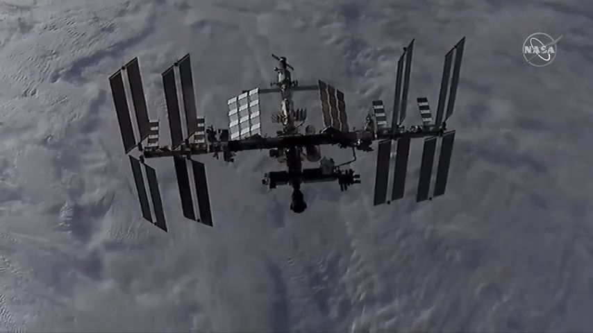 A view of the International Space Station from SpaceX's Dragon CRS-21 spacecraft as it approached the orbiting laboratory.