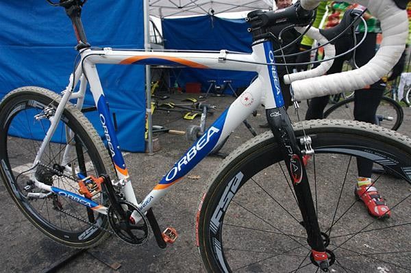 Jeremy Powers' FSA equipped Orbea is ready for action at Wachtebeke, Belgium.