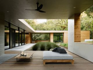 an outdoor living space in a minimalist design
