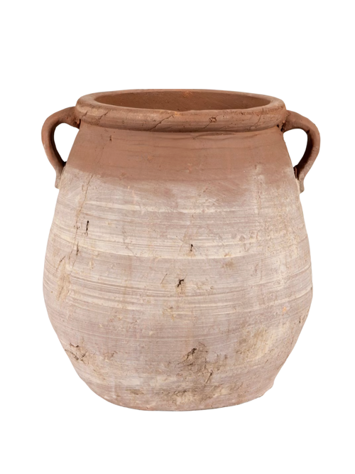Whitewashed Terracotta Urn Jar