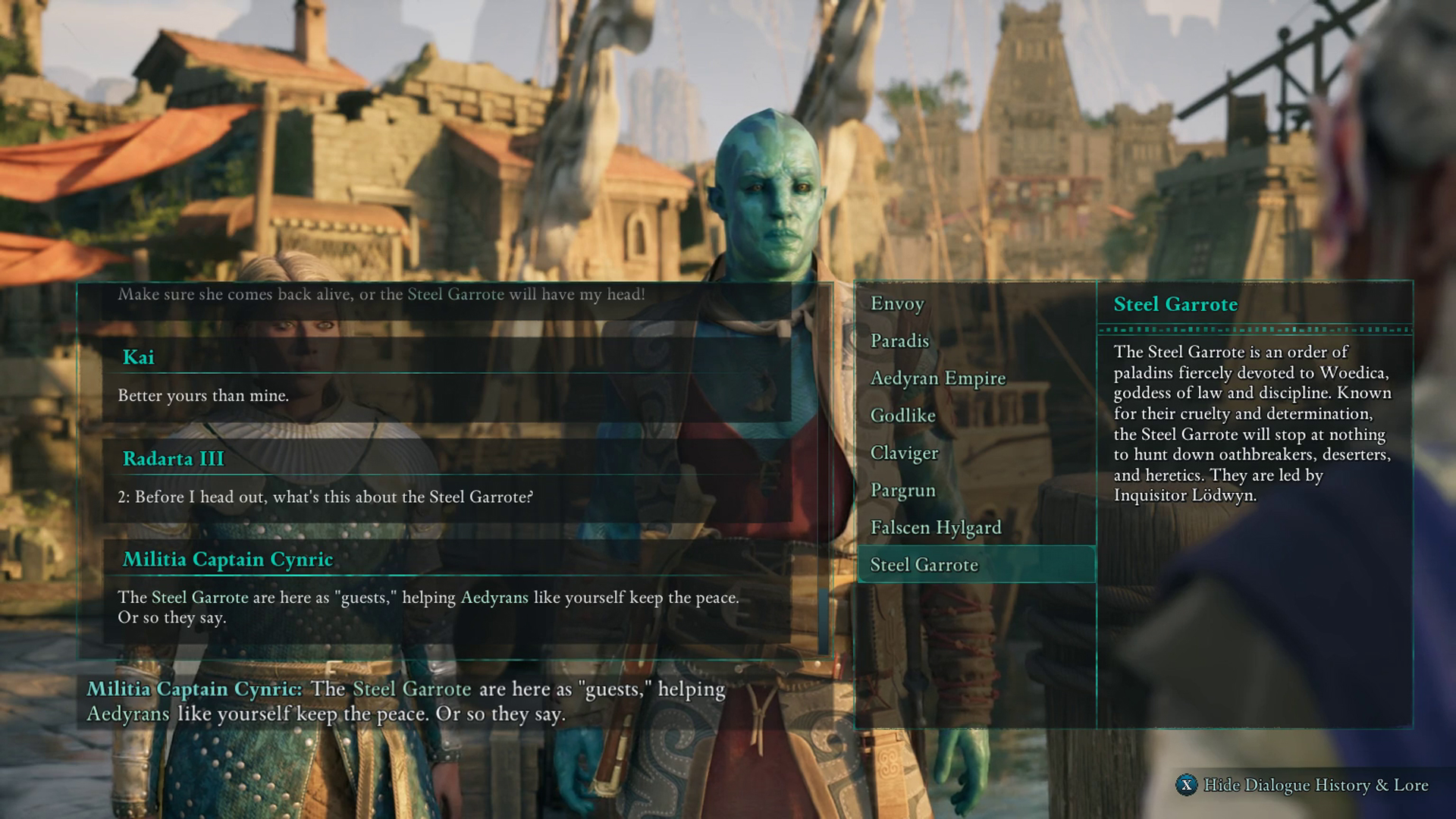 Avowed screenshot showing an in-universe glossary