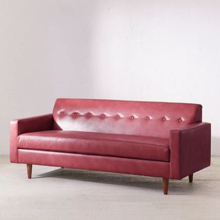 pink leather sofa