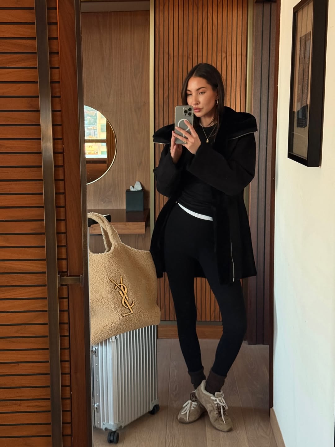 Felicia Akerstrom wearing double lace trainers