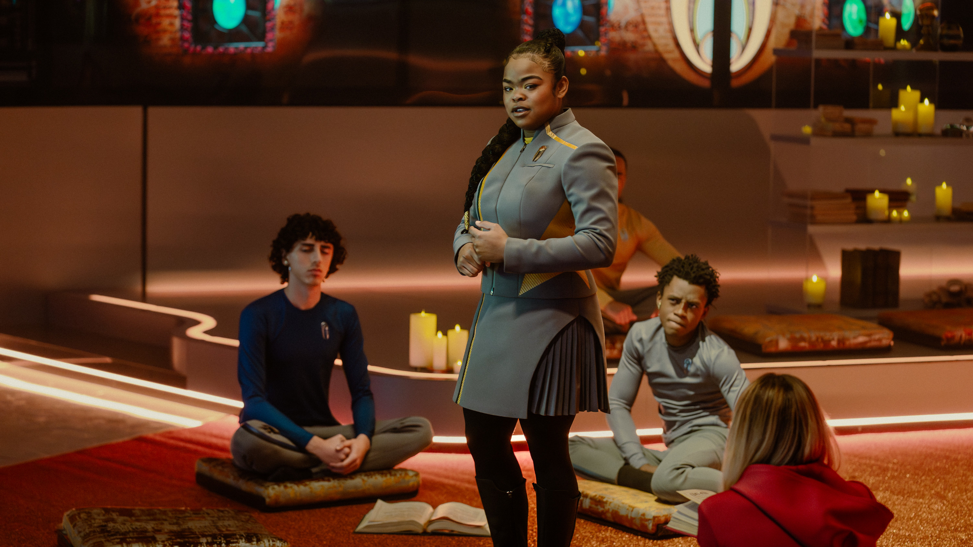 Kerrice Brooks as SAM in season 1, episode 5, of Star Trek: Starfleet Academy streaming on Paramount+. Photo Credit: John Medland/Paramount+