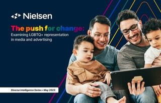 Nielsen graphic for its "The Push For Change: Examining LGBTQ+ Representation In Media and Advertising" study 