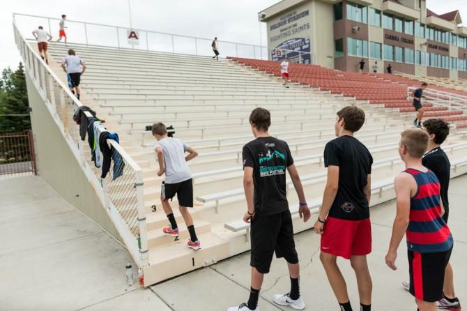 Running stadium steps helps with the quick feet needed in cyclocross racing.