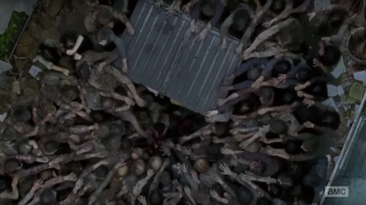 Scene from season six, episode three of &amp;#039;The Walking Dead&amp;#039;