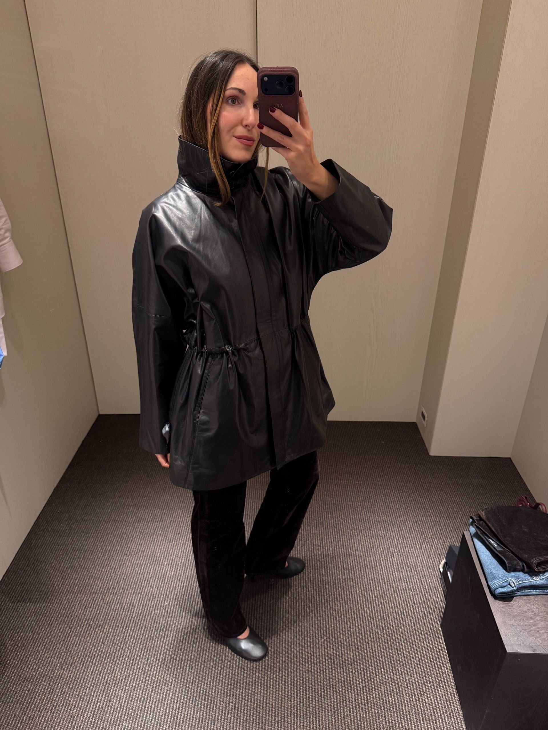 Anna LaPlaca wearing Massimo Dutti clothing at the new NYC flagship store.