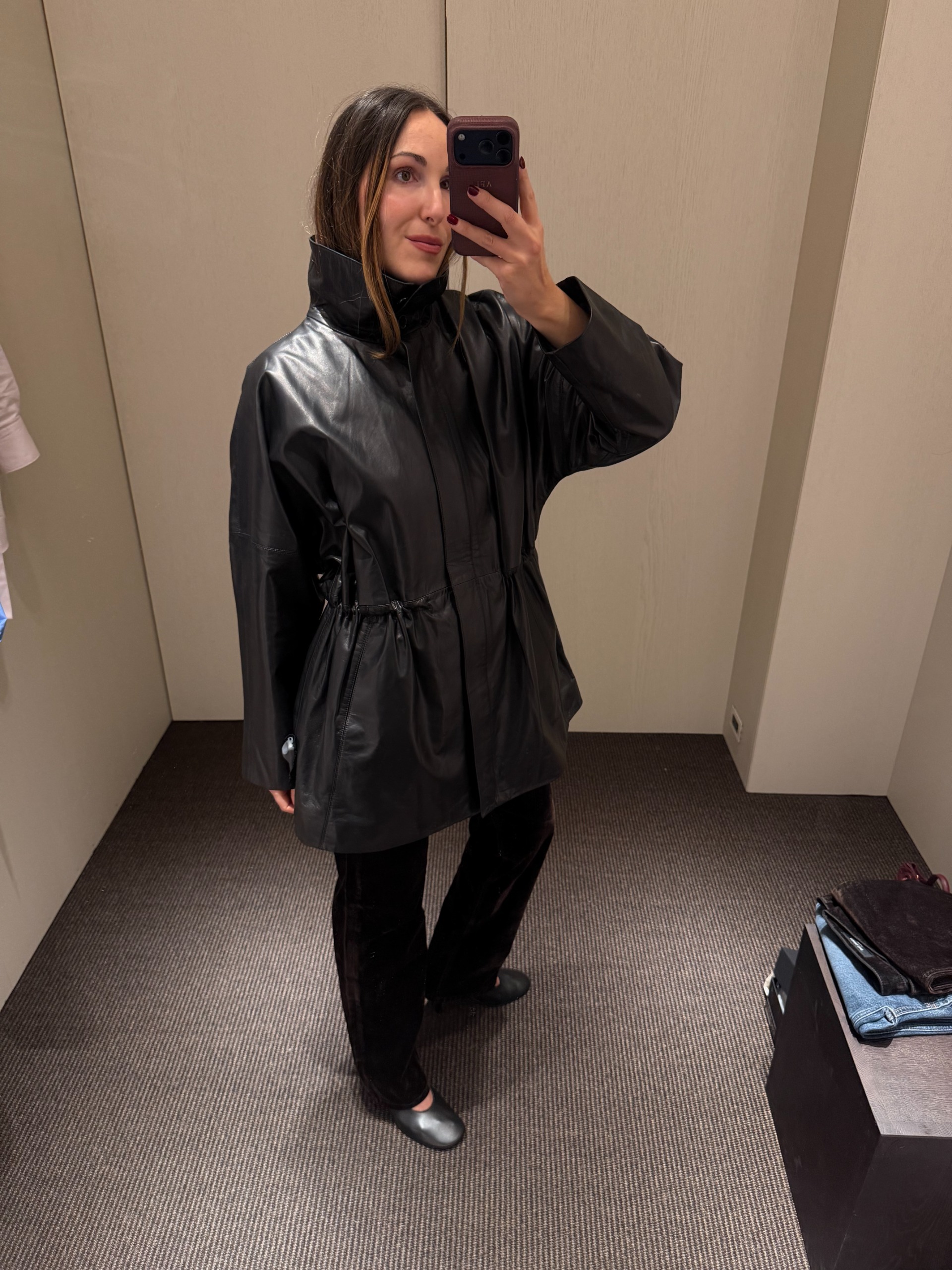 Anna LaPlaca wearing Massimo Dutti clothing at the new NYC flagship store.