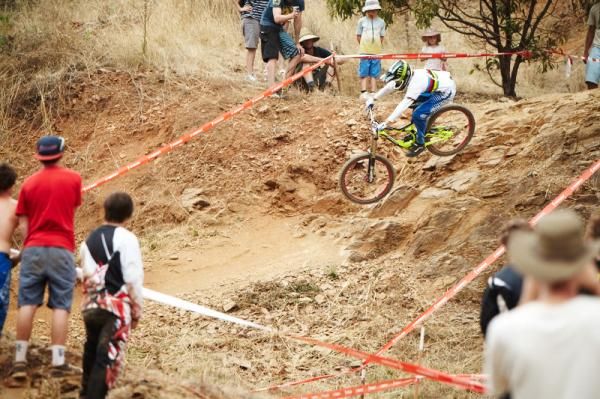 Troy Brosnan firing to a solid 2nd in the U19 Mens Downhill
