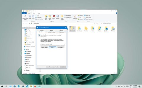 How to move user folders to different location on Windows 10 | Windows ...