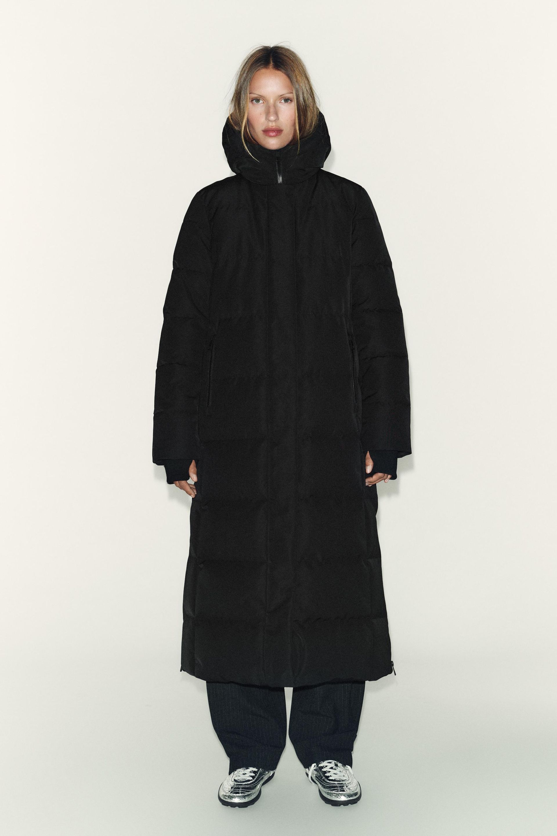 Extra Long Water-Repellent Windproof Hooded Down Puffer Jacket