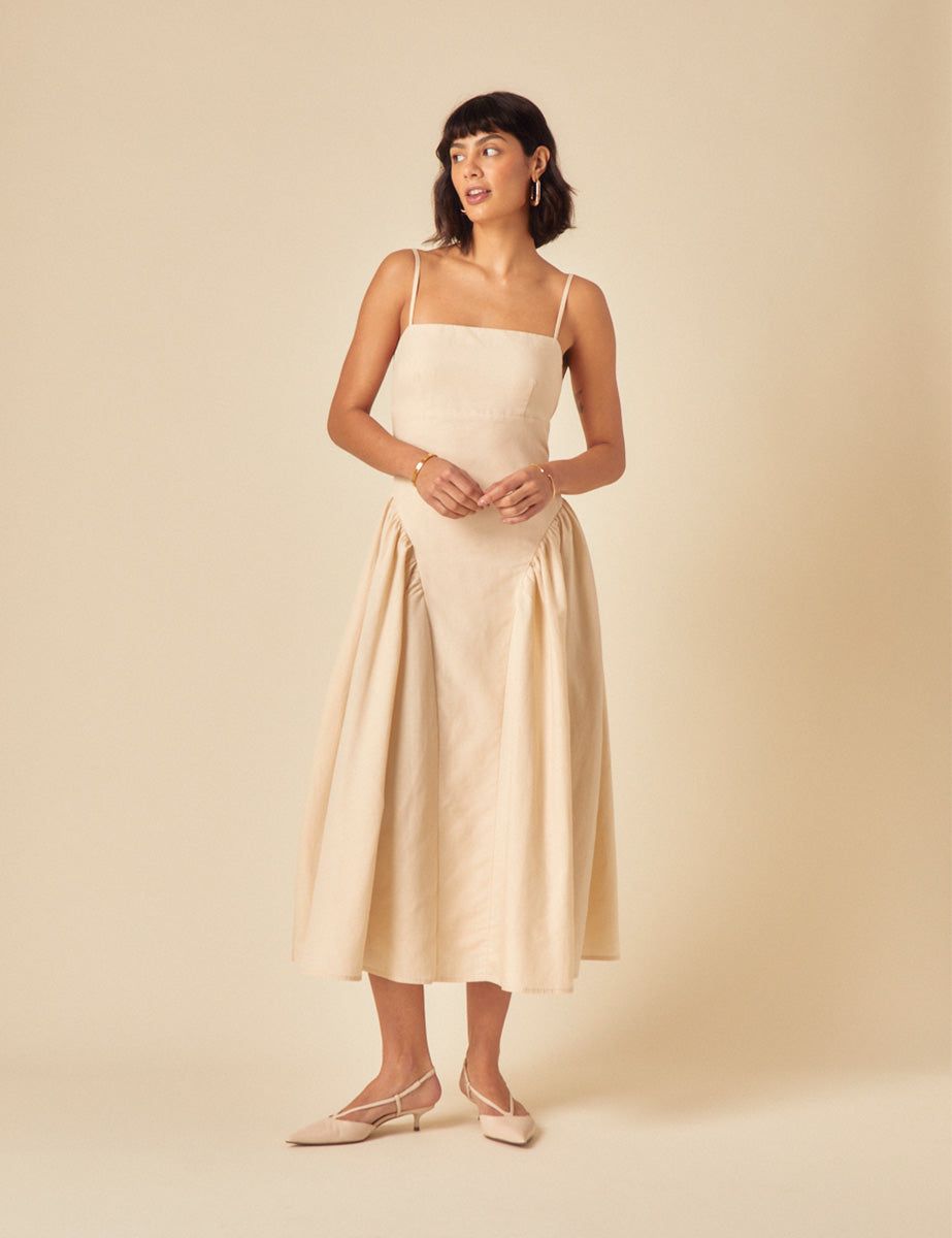 Stone Drop Waist Lupin Midi Dress