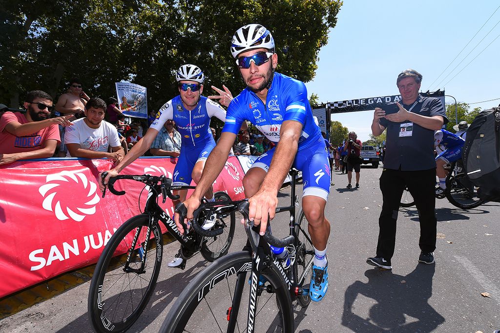 Fernando Gaviria was relaxed on the stage 2 start line