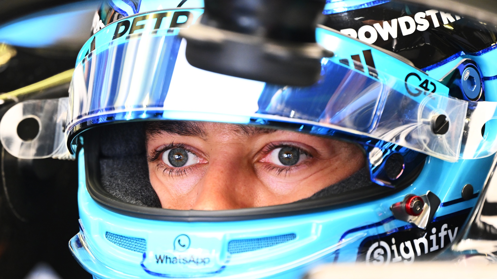 Mercedes driver George Russell in F1 action