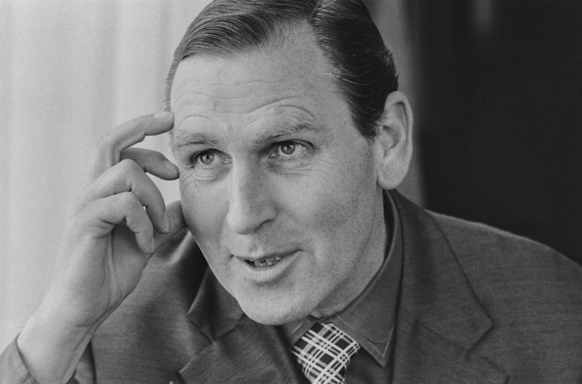 Commentator Kenneth Wolstenholme pictured in 1974