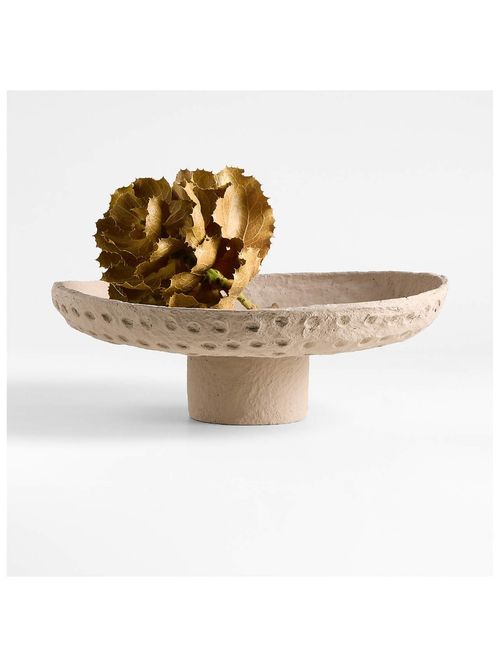 Oaxaca Taupe Cotton Mache Centerpiece Bowl