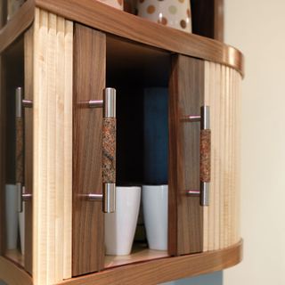 kitchen with tambour unit and sliding door