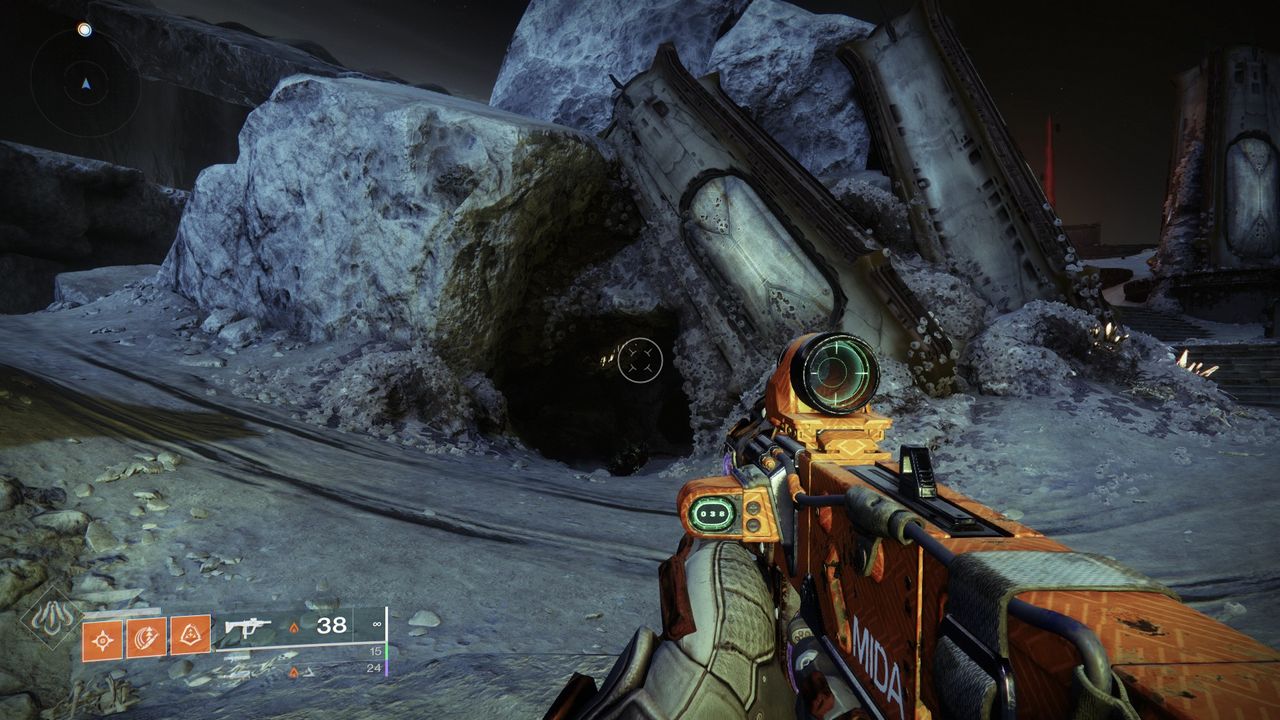 Destiny 2 Override Frequency - the cave near the altar