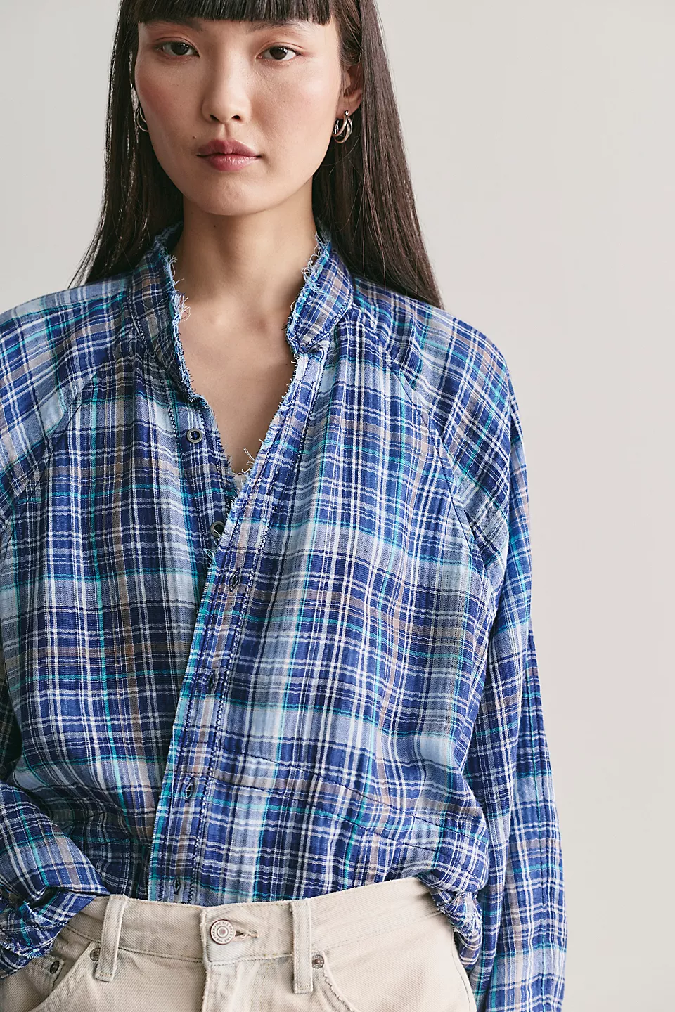 Free People, We the Free Summer Daydream Plaid Tunic