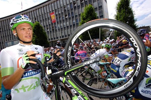 Marcel Kittel (Argos-Shimano) on the start line of stage 5. The German sprinter, who's been battling illness during the Tour, later withdrew during the stage.