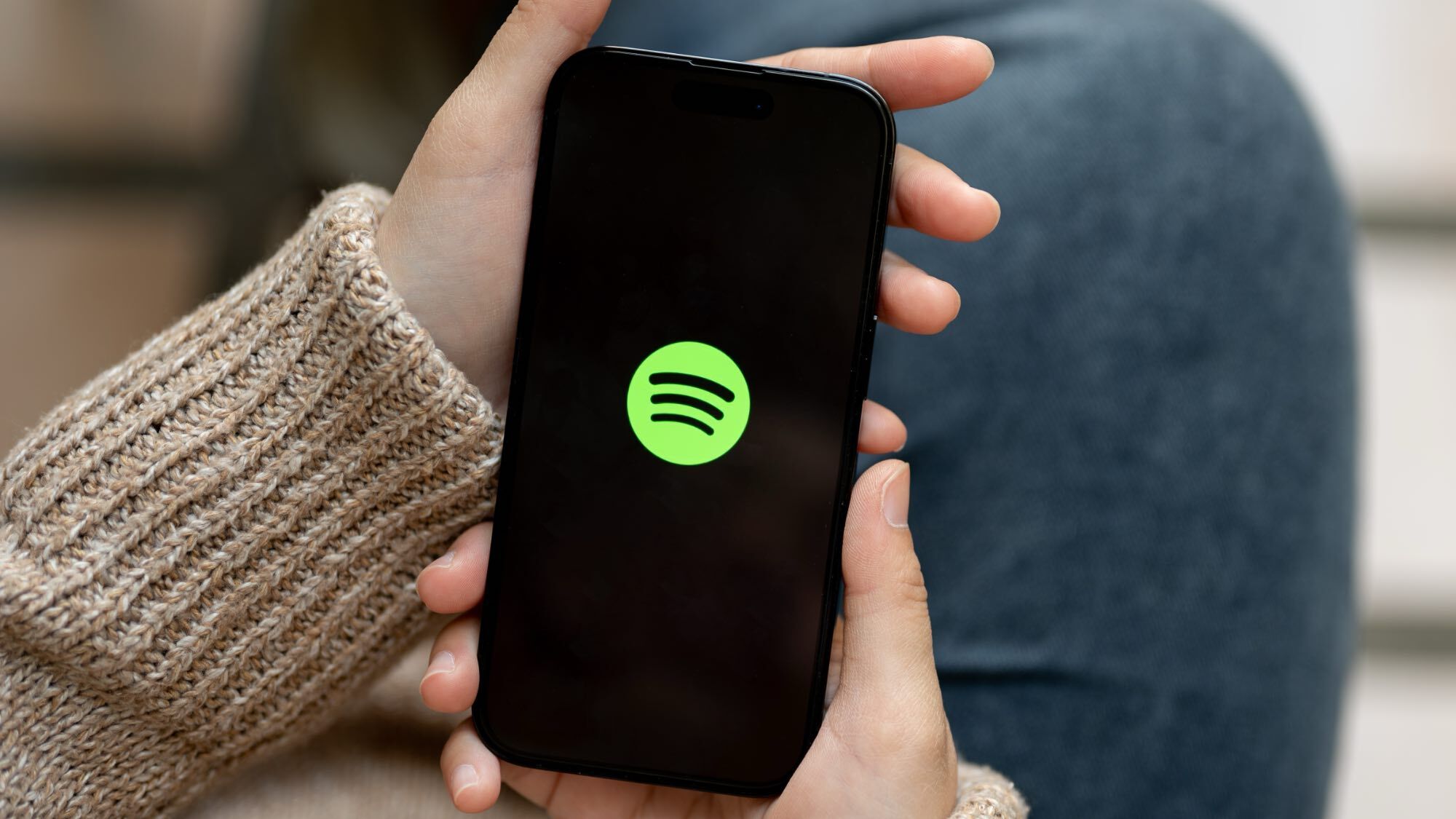 Spotify logo on a phone