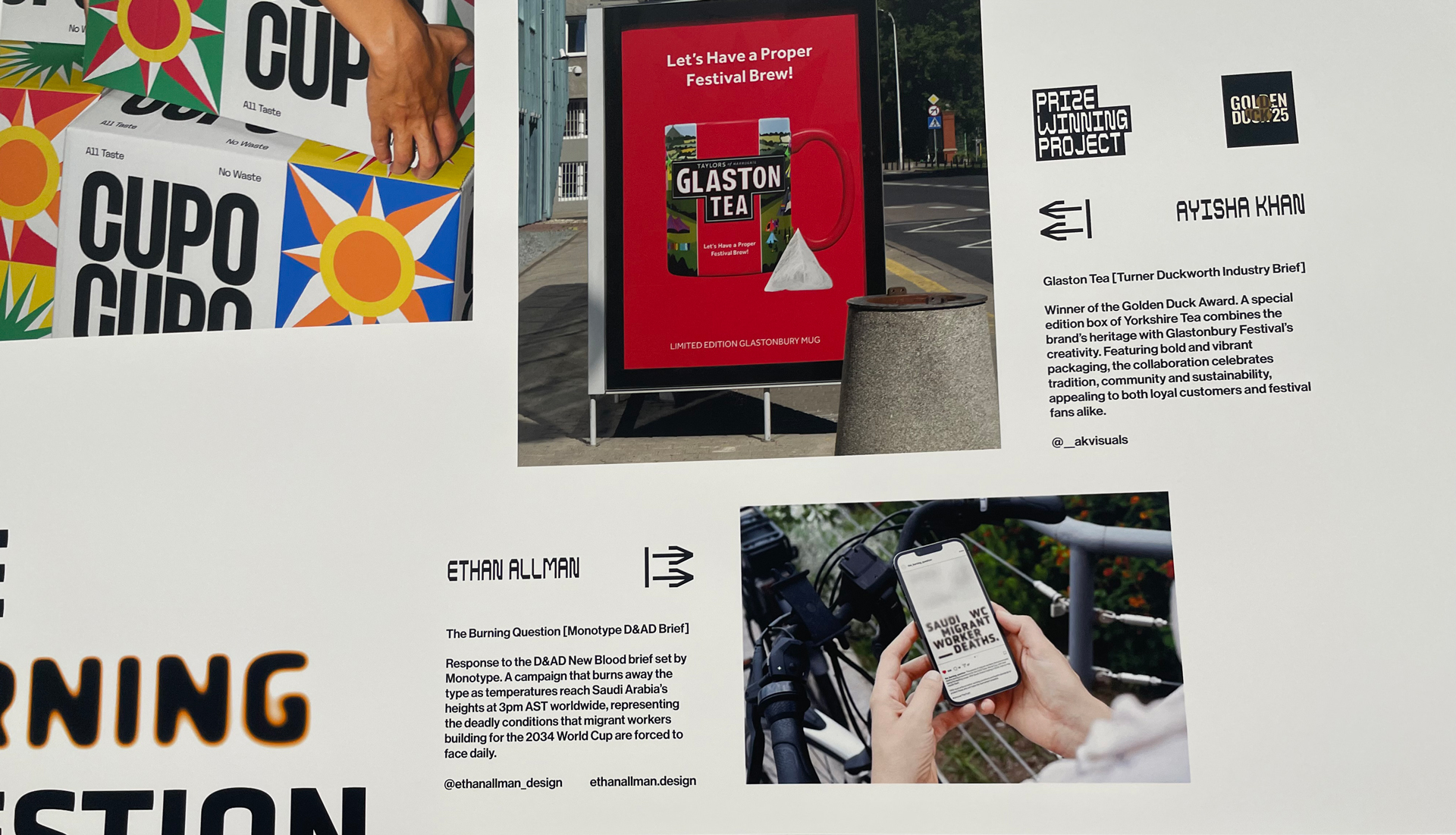 D&AD New Blood student work with captions