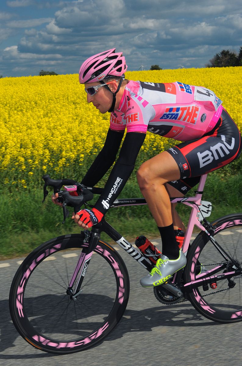 Taylor Phinney enjoyed a stint in pink during the 2012 Giro d'Italia and had a custom BMC and Easton wheels to match