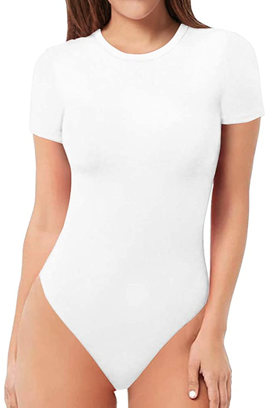 MANGOPOP Round Neck T-Shirts Basic Bodysuit