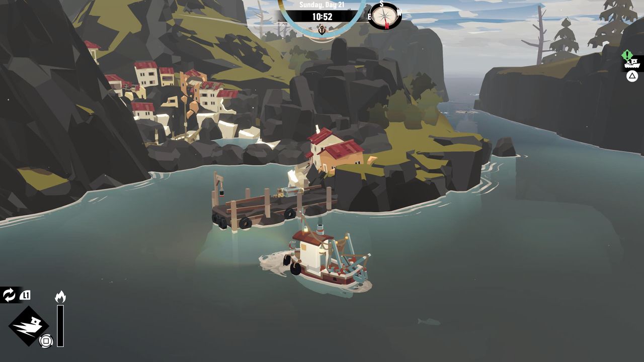Boat sailing towards the port of Ingfell.