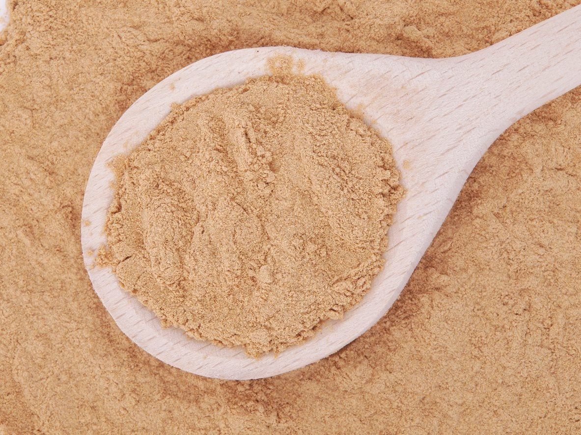 Wooden Spoon Full Of Mesquite Tree Powder