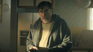 Alfred Molina as Sam looking confused in The Boroughs. 