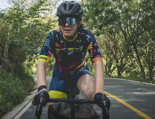 Whitney Allison on a tarmac section of road at Transcordilleras Colombia Rally 2024