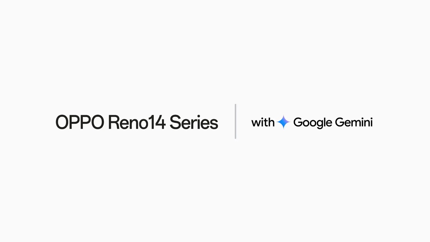 An OPPO image that announces its stronger partnership with Google&#039;s Gemini for the upcoming Reno 14 series.