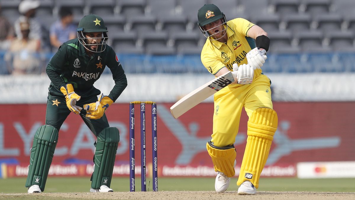 Steven Smith plays a shot ahead of the AUS vs PAK live stream