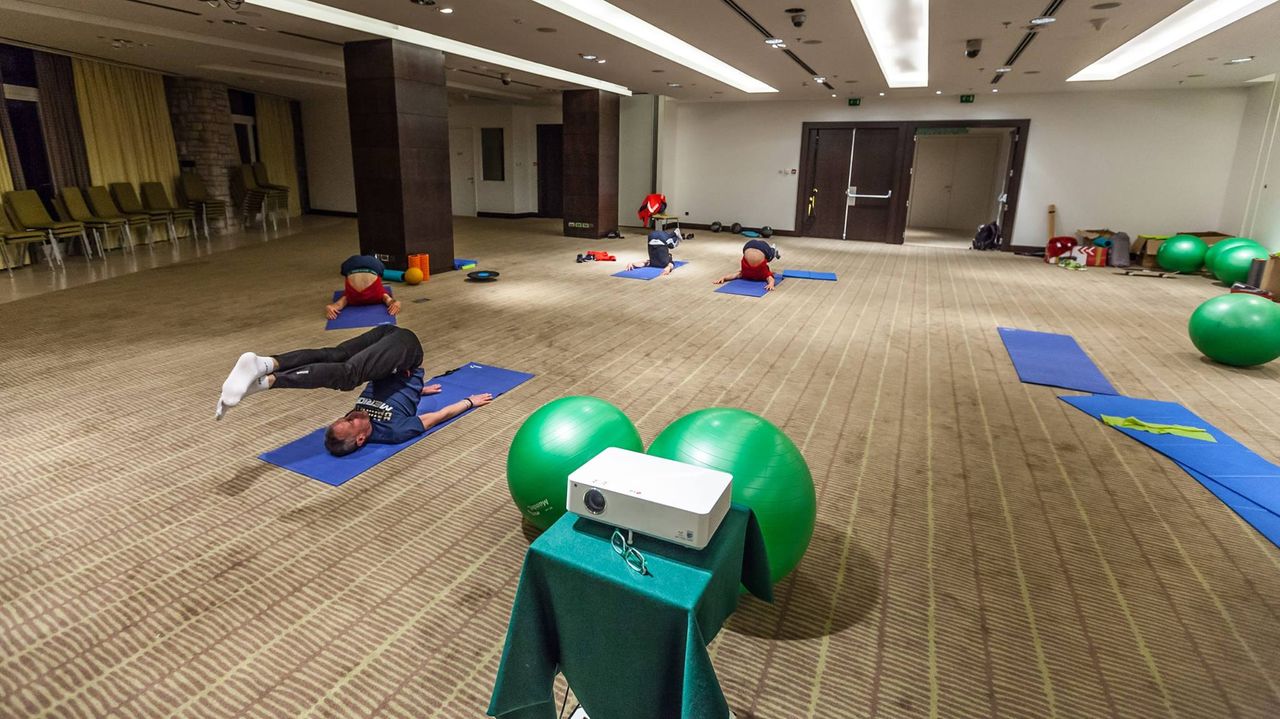 Yoga class in session
