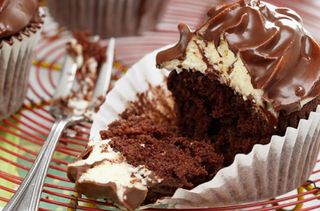 Chocolate-dipped cupcakes