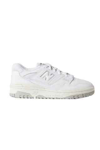 New Balance 550 Mesh-Trimmed Leather Sneakers