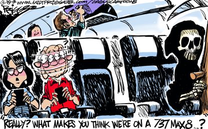 Political Cartoon U.S. Boeing 737 Max FAA Safety