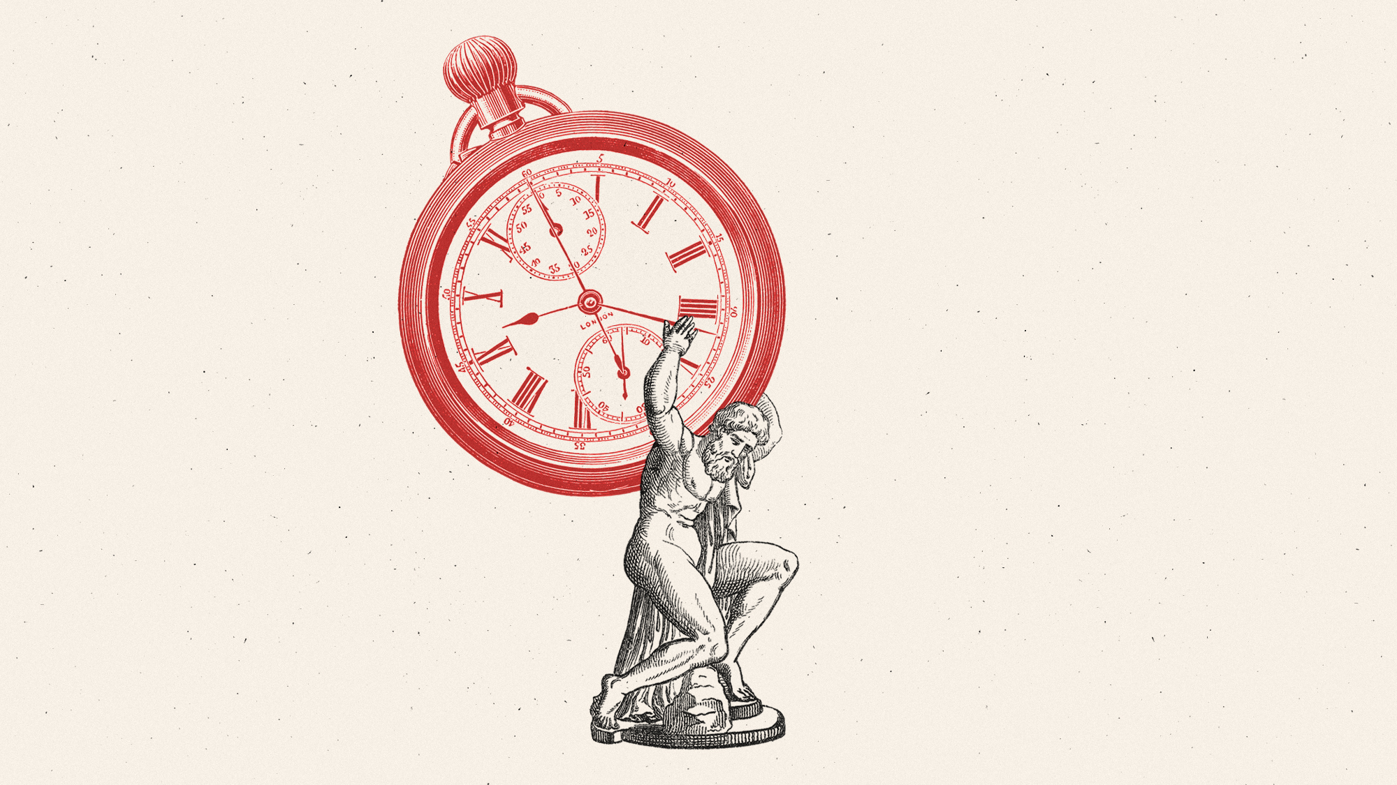 Illustration of Atlas holding up a pocket watch