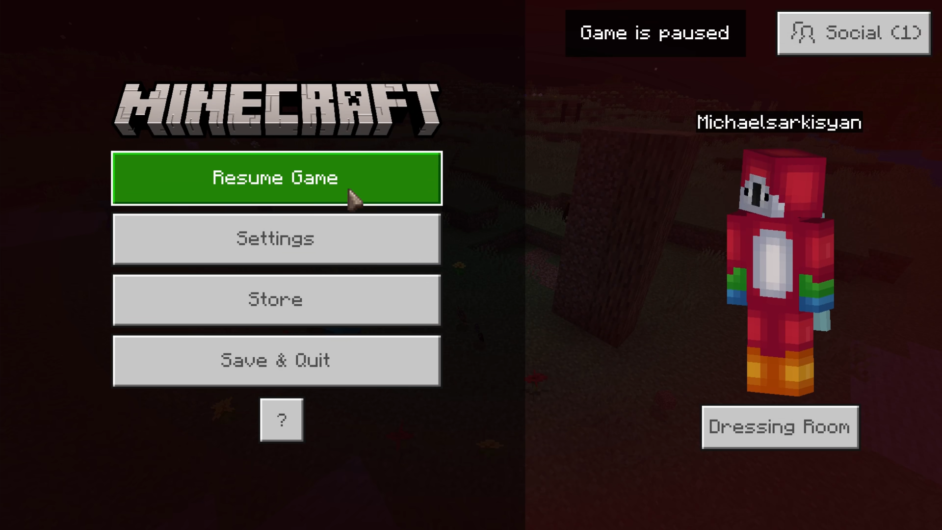 Mighty Mike Plays Minecraft main menu
