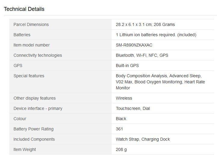 Samsung Galaxy Watch 4 Classic Amazon Leak