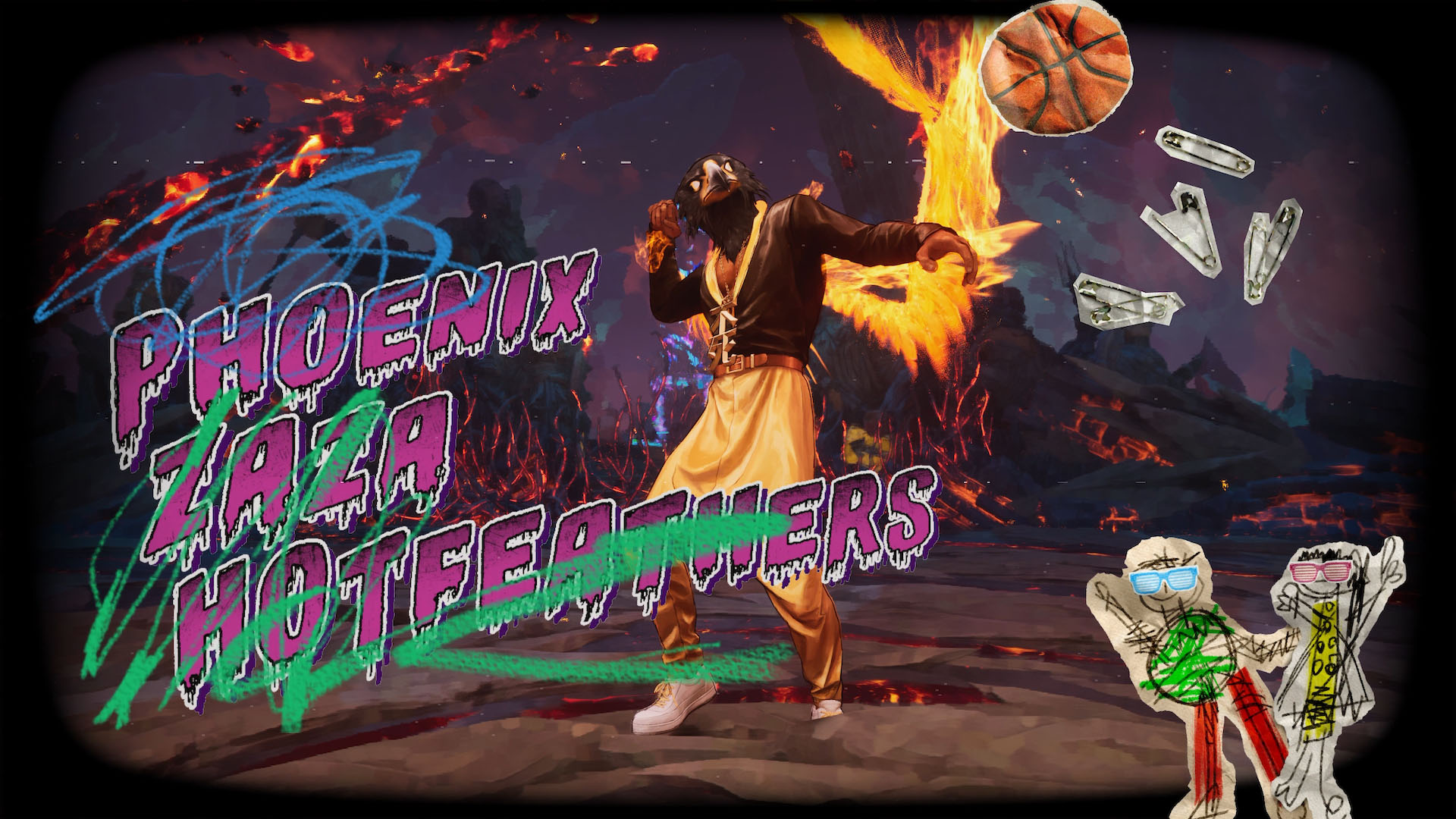 Phoneix Zaza Hotfeathers is introduced in Stupid Never Dies, a baskeballer in a hell dimension