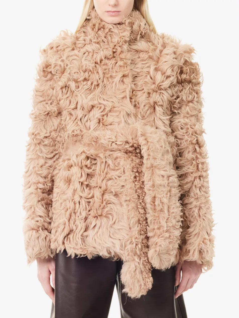Elsa Belted Shearling Coat - Xs