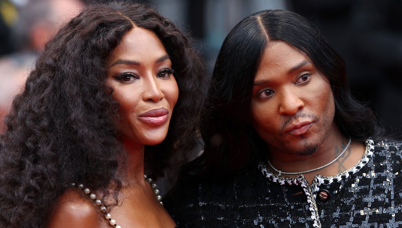 Naomi Campbell and Law Roach on the Cannes red carpet 